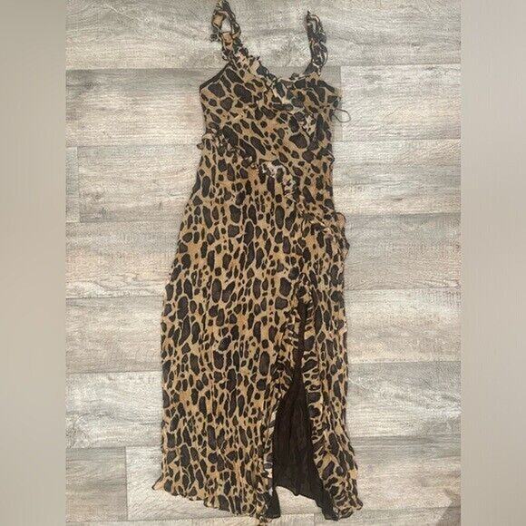 RARE! ZARA VIRAL Leopard Print Midi Dress NWT ✨ Blogger Fave Size M - Picture 15 of 16